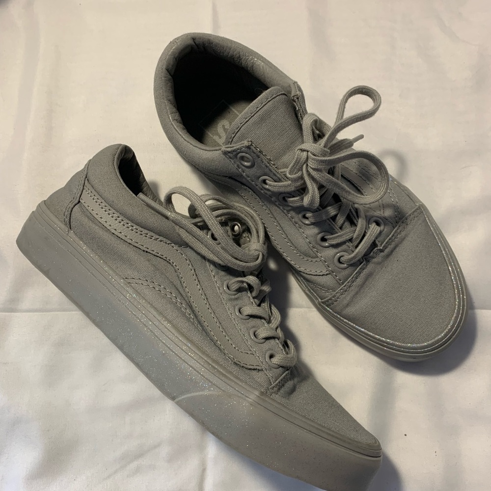 Unisex Vans Gray Canvas Old Skool Sreakers - Picture 2 of 7